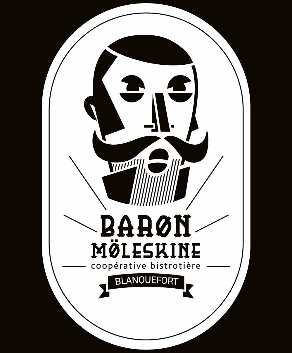 Logo baron moleskine restaurant blanquefort