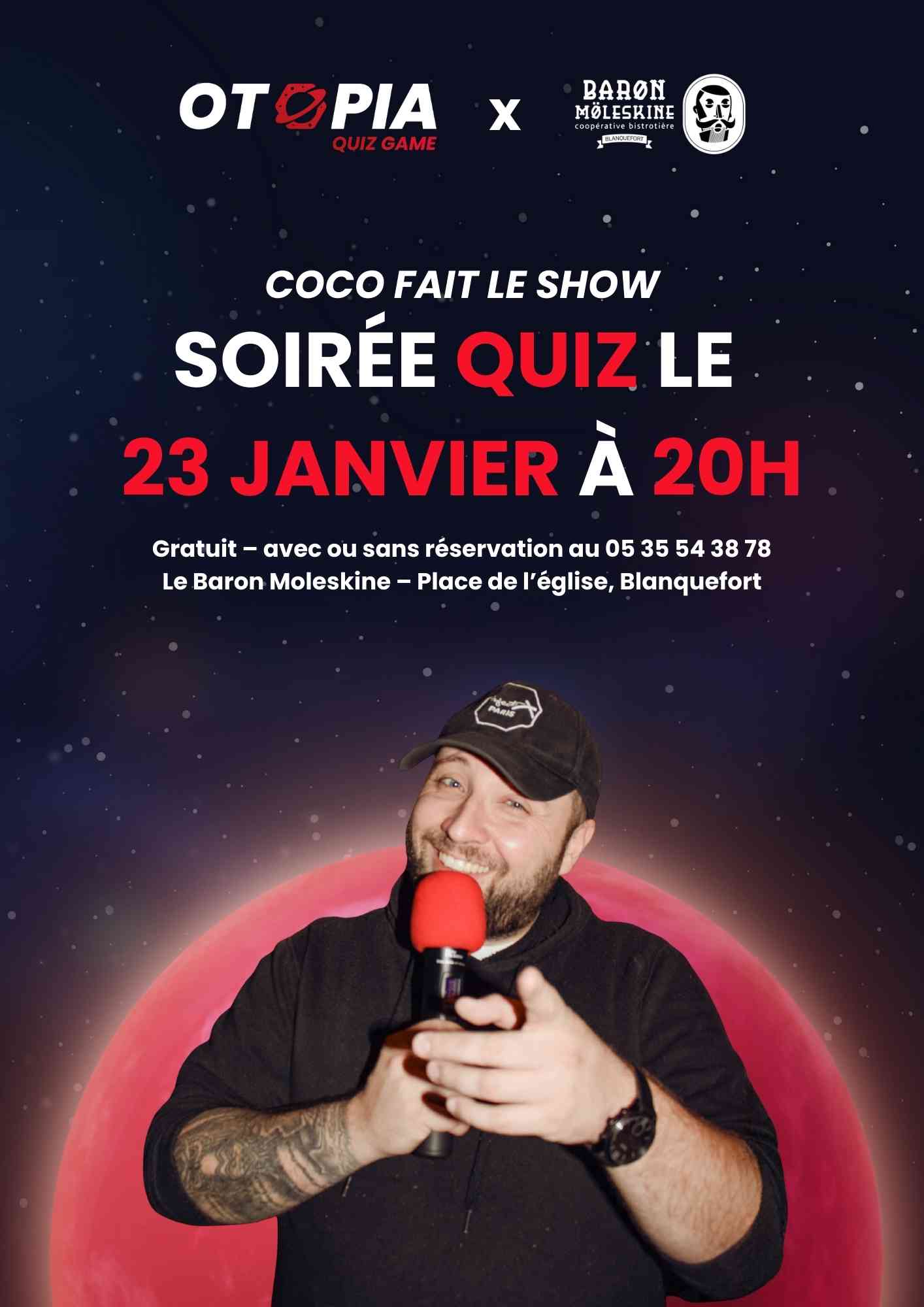 Soirée Quiz : coco fait le show à Blanquefort