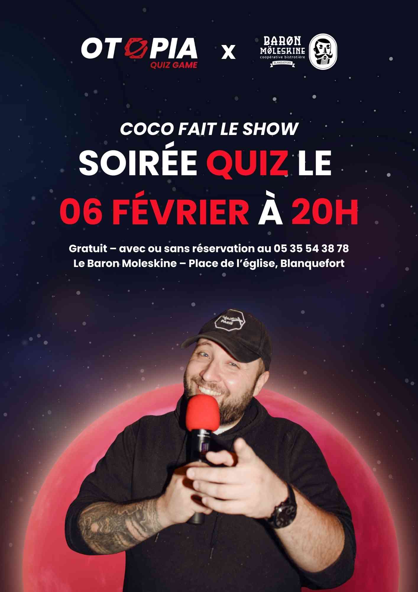 Soirée Quiz au Baron Moleskine en collaboration avec OTOPIA BORDEAUX